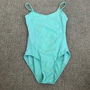 Two toned bright blue and green leotard by wear moi